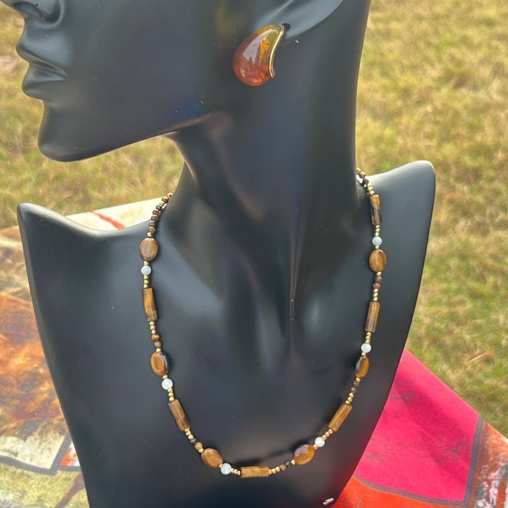 Natural Stone Gold Plated Necklace - Picture 15 of 15